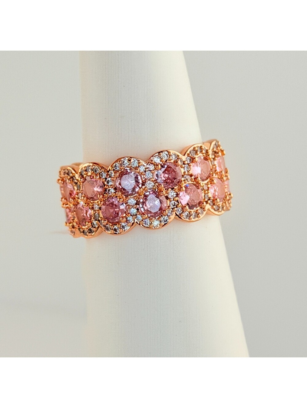Bomb Party Ring Sz 11 "Pretty Perspective" Rose Quartz on Rose Gold